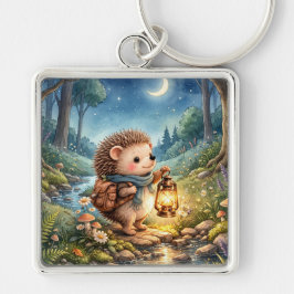 Llavero Cute Woodland Hedgehog With Lantern 