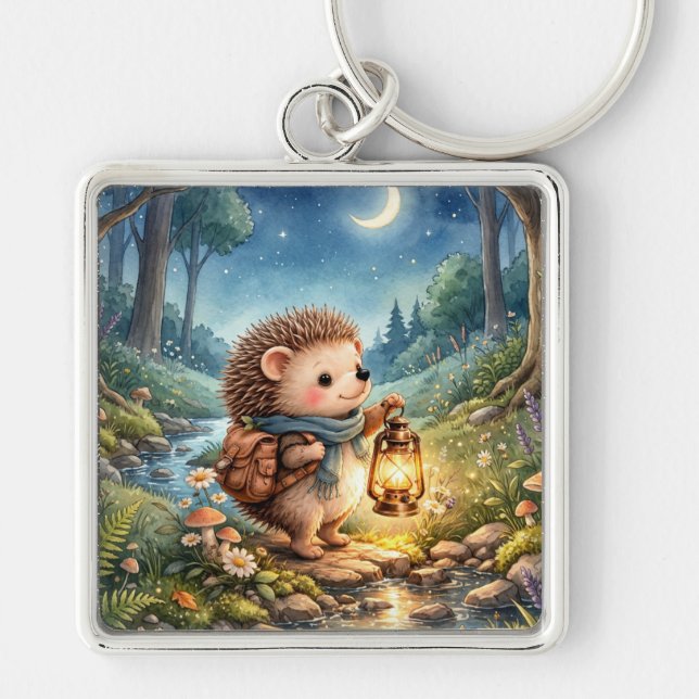 Llavero Cute Woodland Hedgehog With Lantern  (Frente)