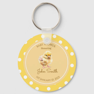 Llavero Cute yellow chick baby shower relax