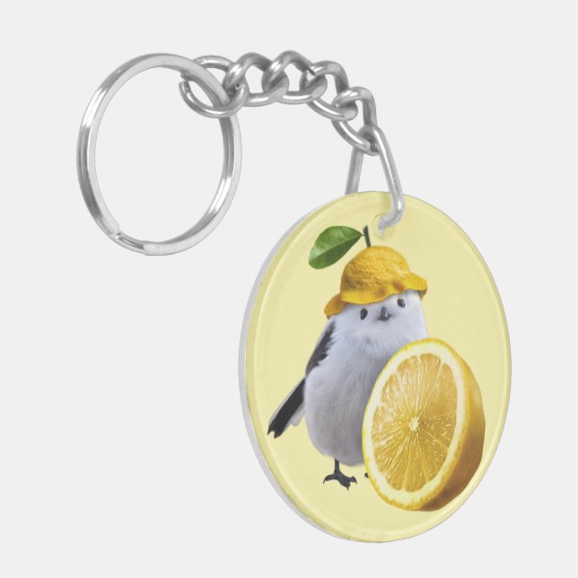 Llavero Cutest Hokkaido Bird with Lemon (Frente Izquierda)