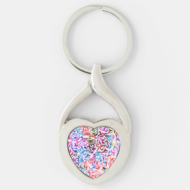 Llavero Cuto colorido patrones florales Funda-Mate iPhone  (Anverso)