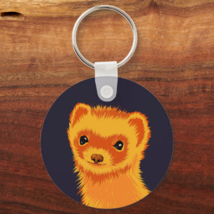 Llavero Cuto Ferret QR Código Púrpura Pet Lover