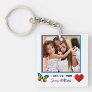 Llavero Cuto que te amo mamá foto y nombre personalizado