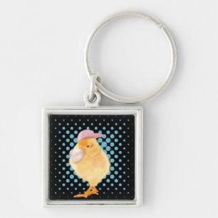 Llavero Cuto Retro Vibes Chick Brillante Bubblegs Negro