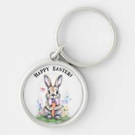 Llavero Cuto Vintage Easter Bunny Rabbit Watercolor