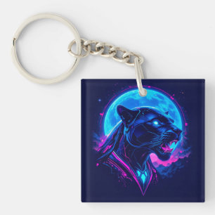 Llavero Cyberpunk Neon Black Panther