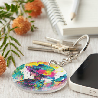 Llavero Cyberpunk Paris Keychain – Futuristic & Romantic