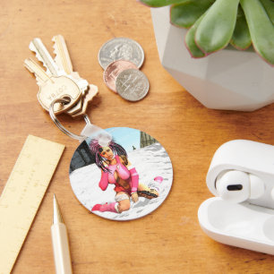 Llavero Cyborg femenino de ciencia ficción