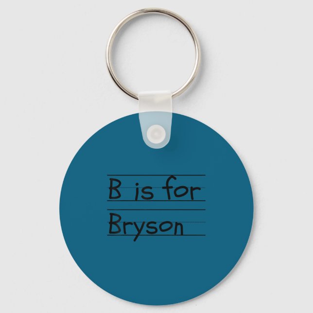 Llavero D B Is For Bryson Name Student Kindergarten  (Anverso)