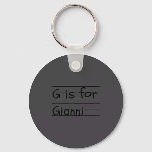 Llavero D G Is For Gianni Name Student Kindergarten  (Anverso)