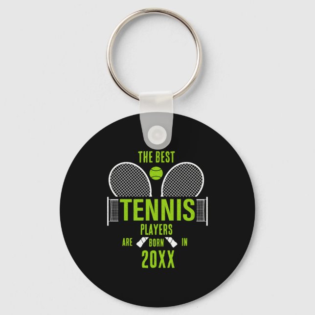 Llavero D Tenis Año de nacimiento Nombre Cumpleaños  (Anverso)