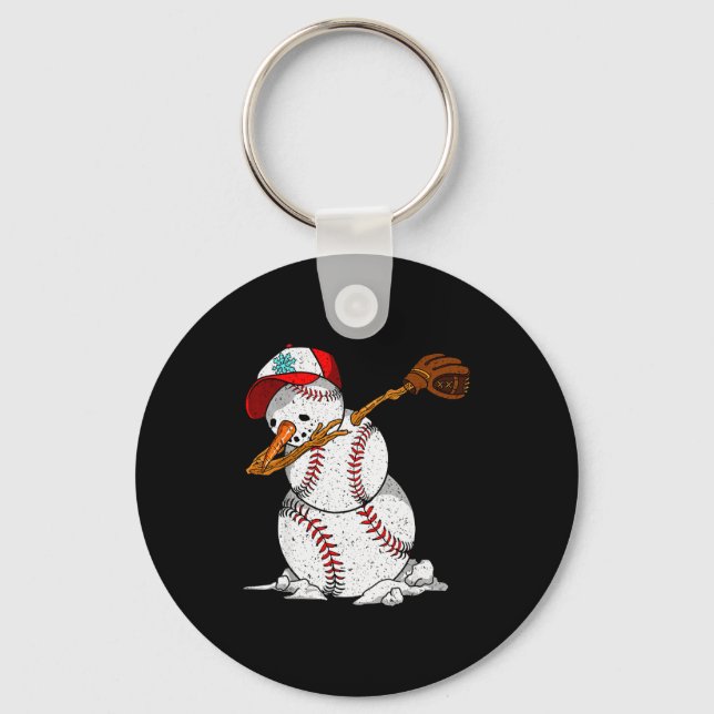 Llavero Dabbing Baseball Snowman Snow Christmas Xmas Holid (Anverso)