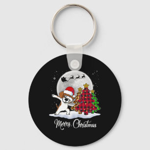 Llavero Dabbing Beagle Dab Dog Santa Hat Christmas Tree Fu