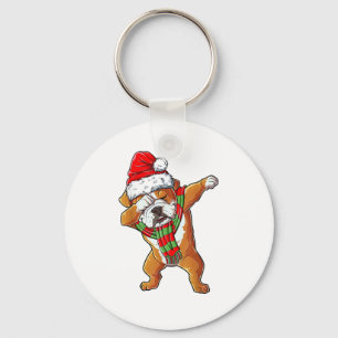 Llavero Dabbing Bulldog inglés Santa Navidades Regalos a l