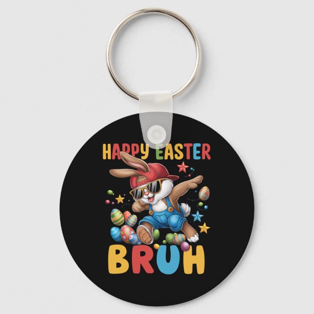 Llavero Dabbing Bunny Easter Bruh Meme Divertido de adoles (Anverso)