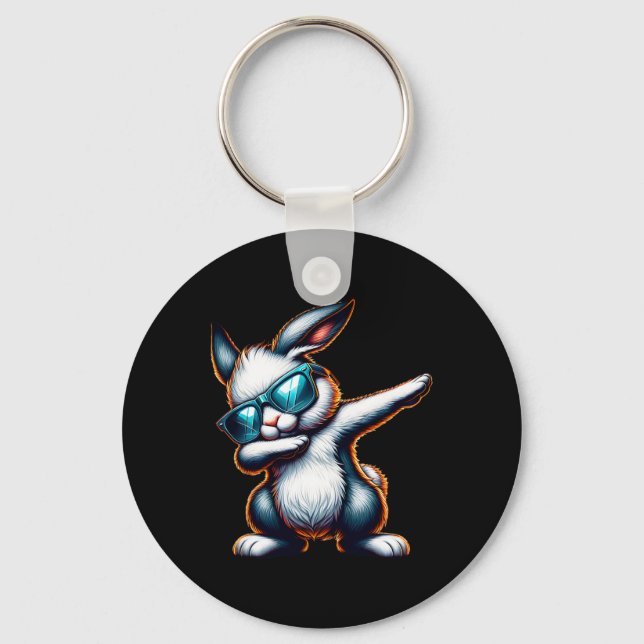 Llavero Dabbing Bunny Funny Easter Bunny (Anverso)