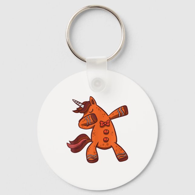 Llavero Dabbing Gingerbread Unicorn Cookie Christmas  (Anverso)