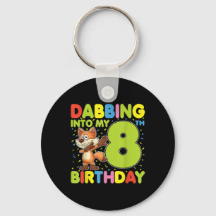Llavero Dabbing In My 8Cumpleaños Fox de ocho años B