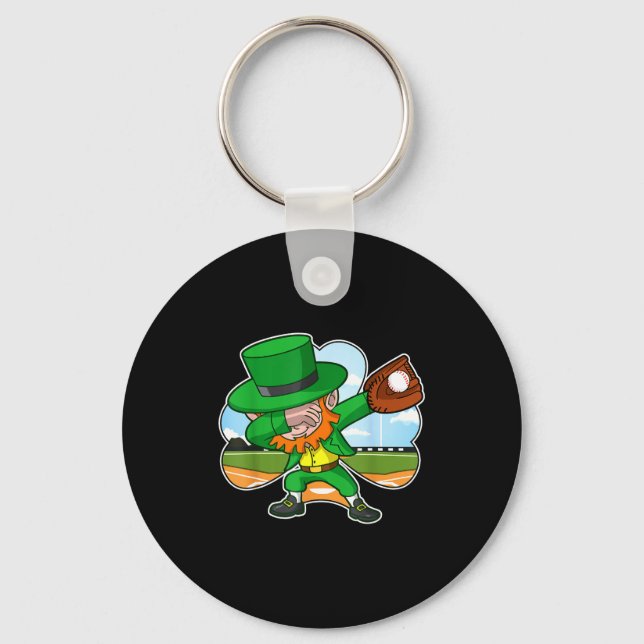 Llavero Dabbing Leprechaun Baseball St Patricks Day Irish  (Anverso)