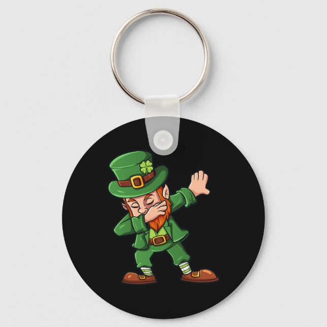 Llavero Dabbing Leprechaun Día de San Patricio Dab Niños N (Anverso)