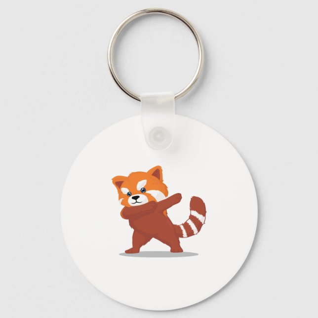 Llavero Dabbing Panda - Cute Kawaii Dabbing Red Panda Rega (Anverso)