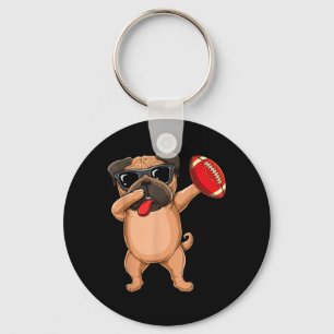 Llavero Dabbing Pug Cute de Fútbol - Amante de las Mascota