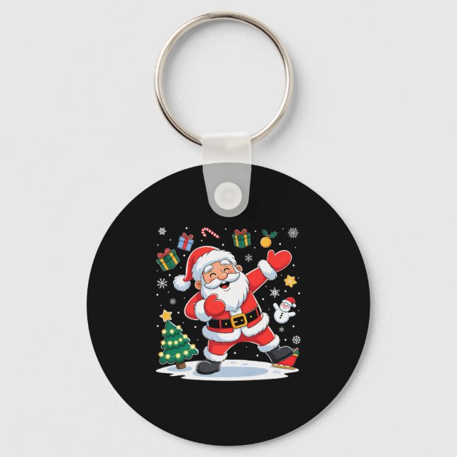 Llavero Dabbing Santa Claus Christmas Holiday Boys Kids Da (Anverso)
