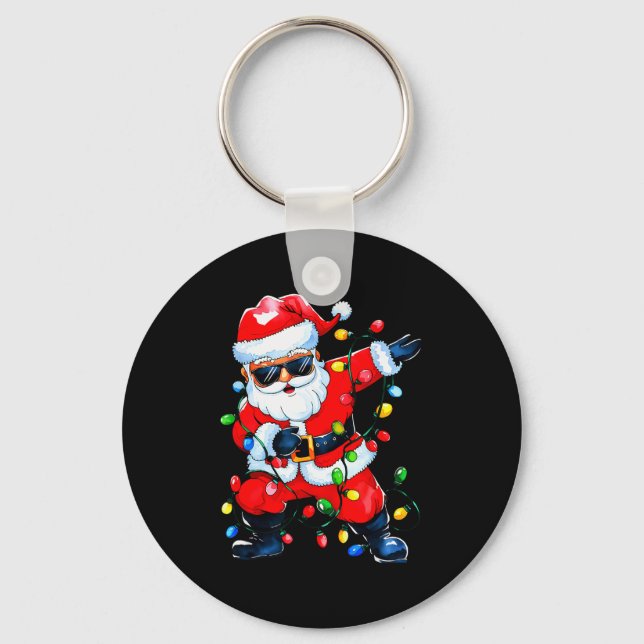 Llavero Dabbing Santa Xmas Light Girls Boys Kids Funny Chr (Anverso)