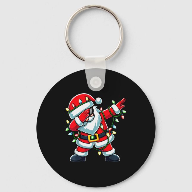 Llavero Dabbing Santa Xmas Lights Funny Christmas Men Wome (Anverso)