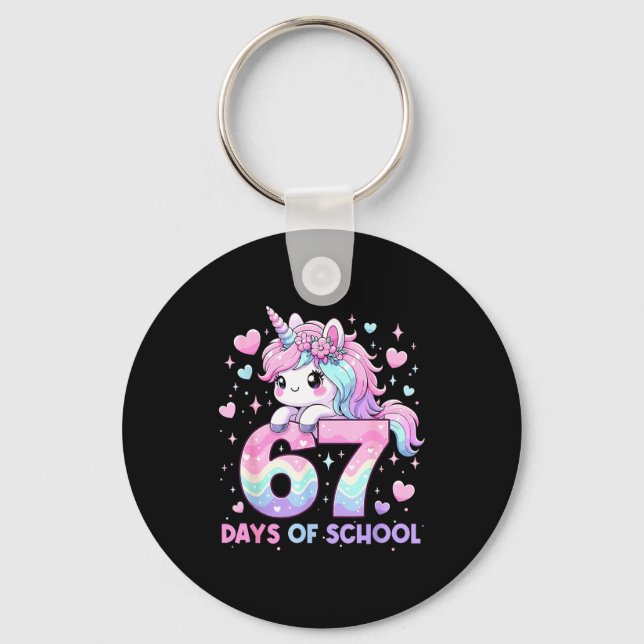 Llavero Dabbing Unicorn 67 Days Of School Teachers Kids Bo (Anverso)