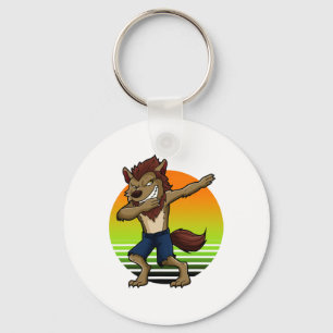 Llavero Dabbing Werewolf Retro Sunset Halloween Niños niño