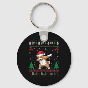 Llavero Dabbing Zuchon Perro Santa Hat Niños Chicas Chris