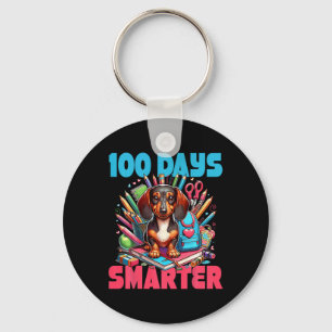 Llavero Dachshund 100 días de clase 100 días más inteligen
