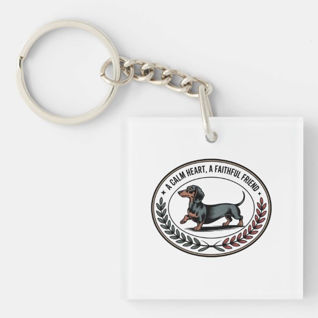 Llavero Dachshund A Calm Heart, A Faithful Friend (Frente)