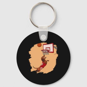 Llavero Dachshund Chiweenie Wiener Dog Jugando Baloncesto