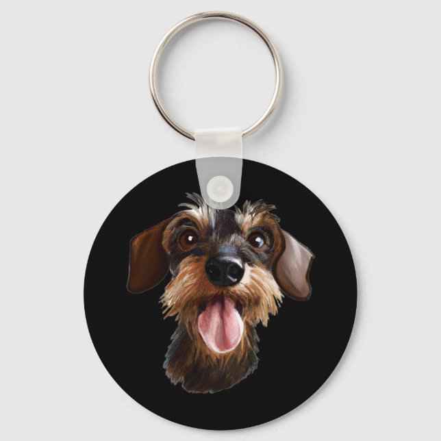 Llavero Dachshund con cable (Anverso)