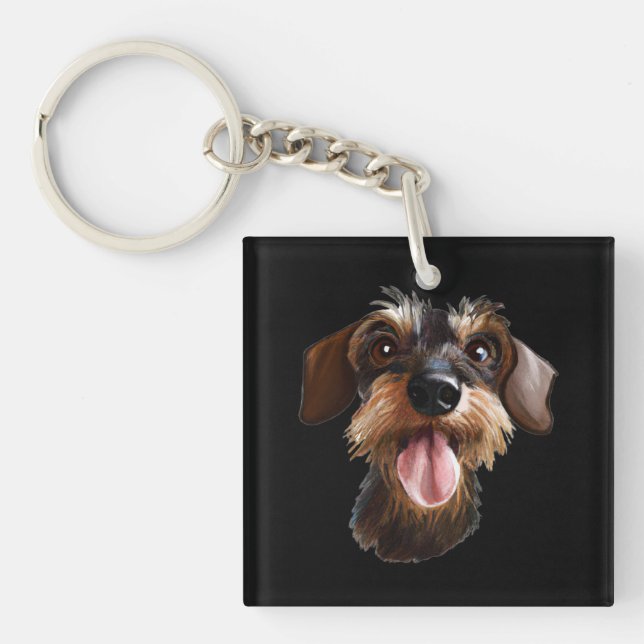 Llavero Dachshund con cable (Frente)