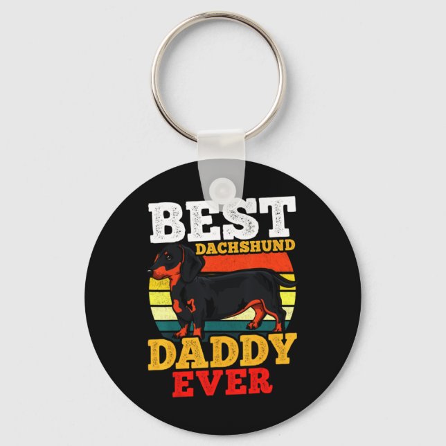 Llavero Dachshund Dad Retro (Anverso)