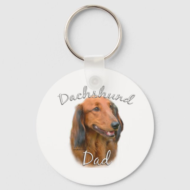 Llavero Dachshund (de cabello largo) papá 2 (Anverso)