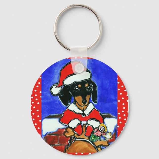 Llavero Dachshund de Navidad (Anverso)