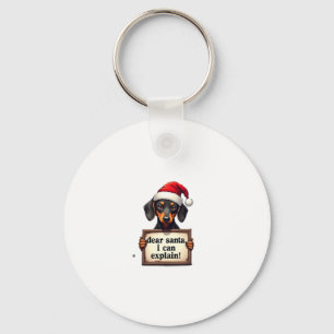 Llavero Dachshund Divertido Navidad Querido Santa Puedo Ex