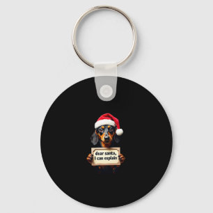Llavero Dachshund Divertido Navidad Querido Santa Puedo Ex