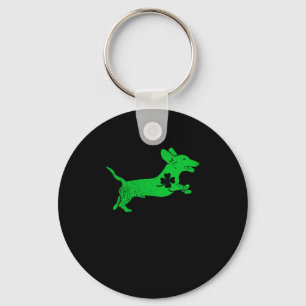 Llavero Dachshund Dog Shamrock Heart St Pattys Day Puppy
