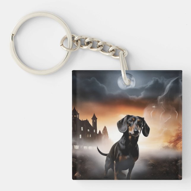 Llavero Dachshund Halloween Aterrador (Frente)