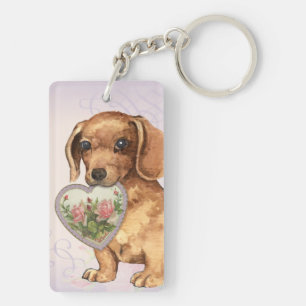 Llavero Dachshund Heart Mom