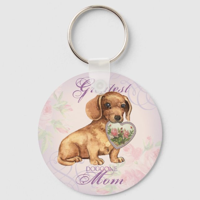 Llavero Dachshund Heart Mom (Anverso)
