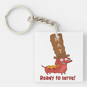 Llavero Dachshund Hot Dog Juego de Palabras