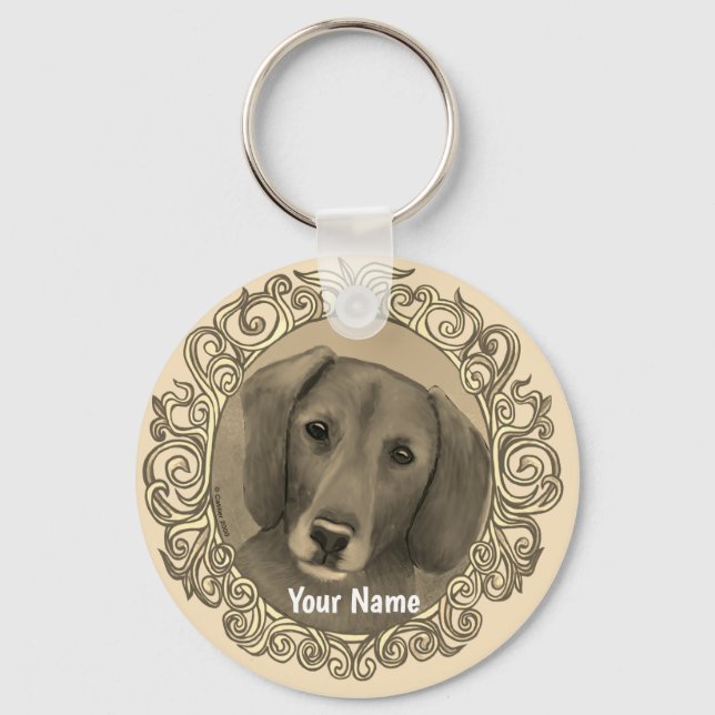 Llavero Dachshund Ornamentado  (Anverso)