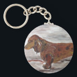 Llavero Dachshund Painting Key cadena de Willowcatdesign<br><div class="desc">Cadena de claves de Dachshund Painting por Willowcatdesign</div>