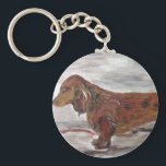Llavero Dachshund Painting Key cadena de Willowcatdesign<br><div class="desc">Cadena de claves de Dachshund Painting por Willowcatdesign</div>